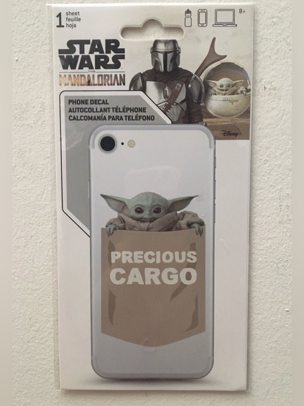 Star Wars The Mandalorian 'Precious Cargo' Grogu Baby Yoda Phone Decal New